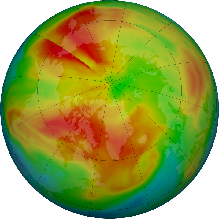 Arctic ozone map for 10 March 2021